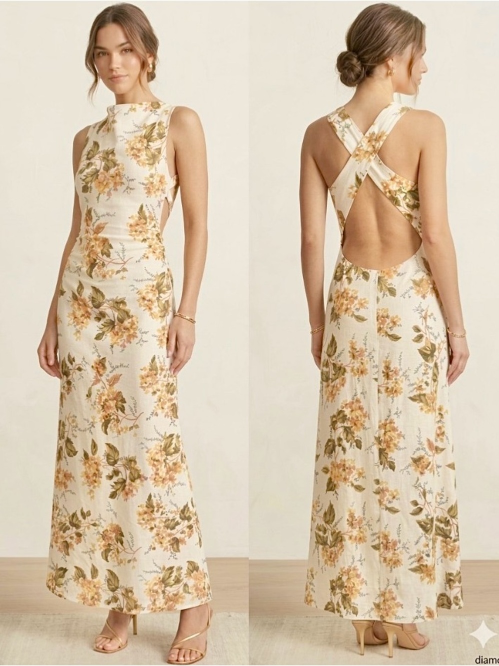 Reformation Casette Maxi Linen Dress In Bella